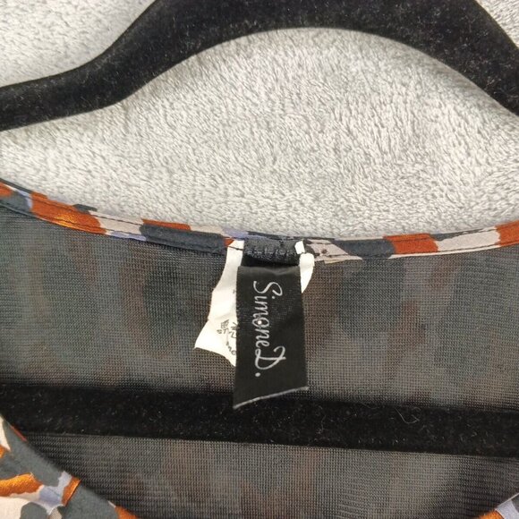 SIMONE D. Short Tank Dress Size M 100% Viscose Multicolor Print w/ Black Lining - Picture 7 of 14